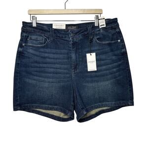 Judy Blue High Waist Denim Shorts Sz 2XL Flap Pocket Stretch JB150 Comfy Casual